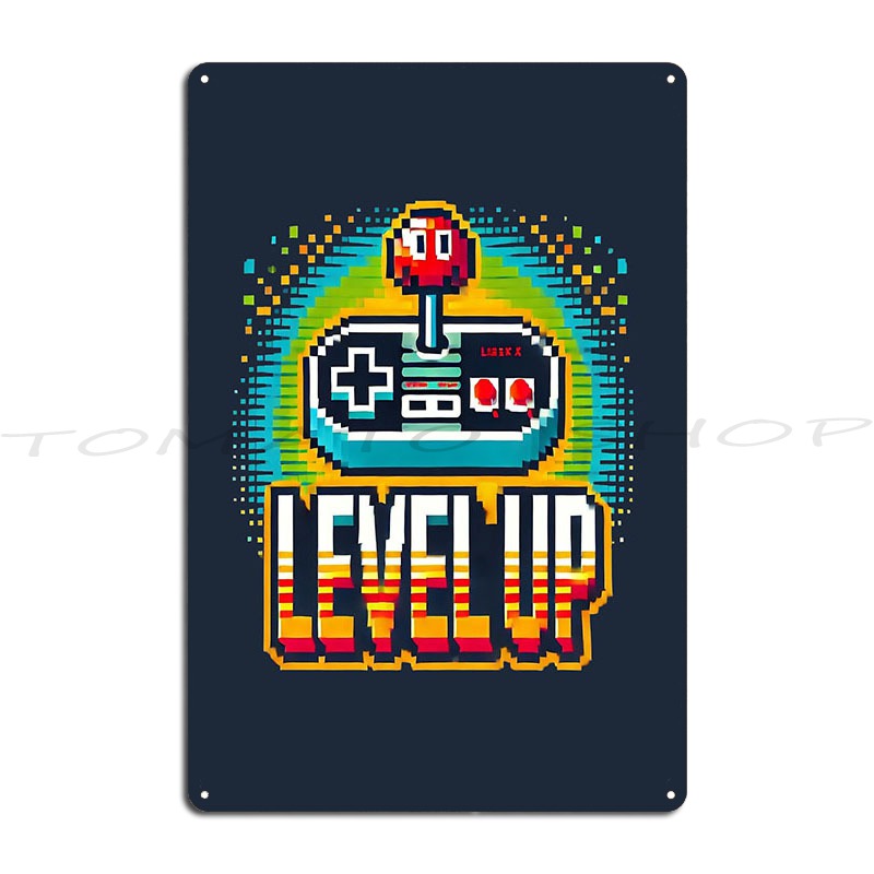 Gaming Console Room - Plaque en métal vintage sur le