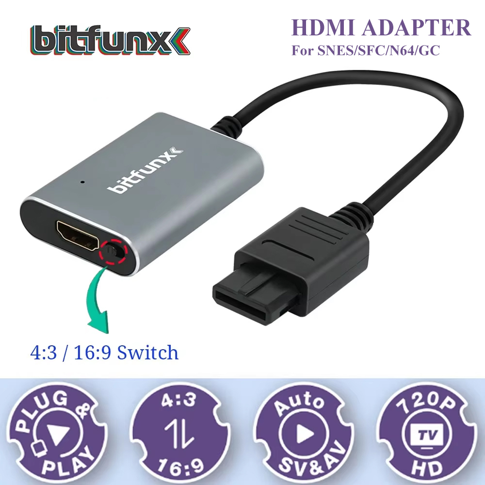 Gaming Console All In One - Bitfunx – adaptateur vidéo 720P Svideo/AV