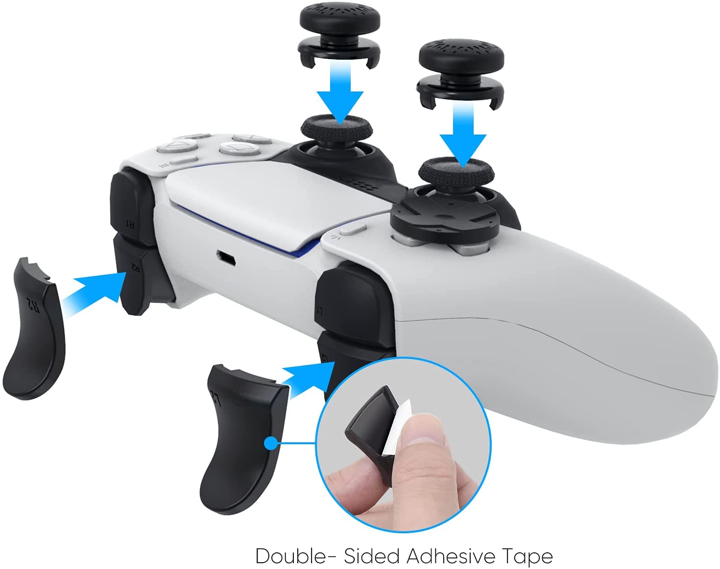 Trigger Extender Button - Kit d'accessoires PS5, compatible avec la