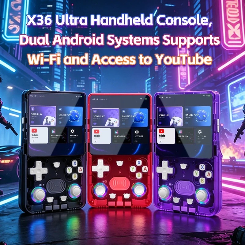 Retro Gaming Console Youtube - Console portable rétro X36Ultra, Android 10.0,