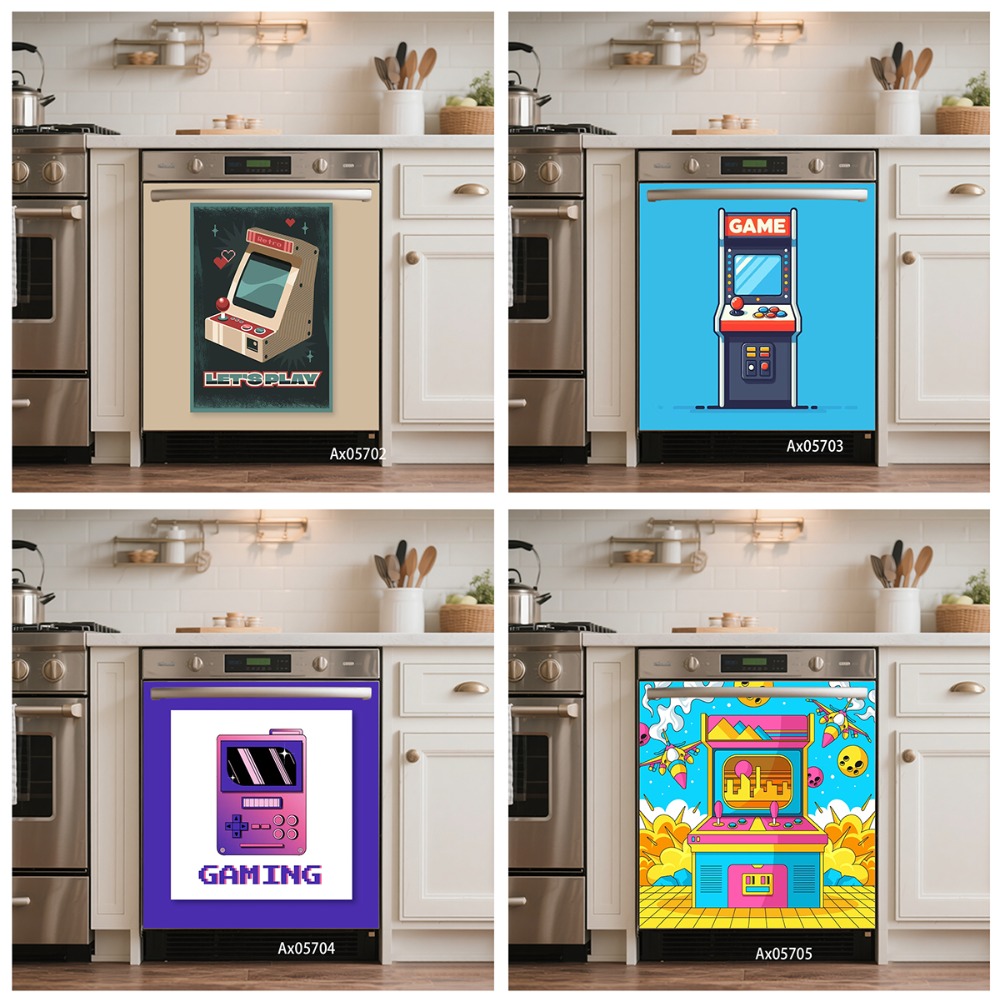 Gaming Console Room - Autocollant de porte de lave-vaisselle style