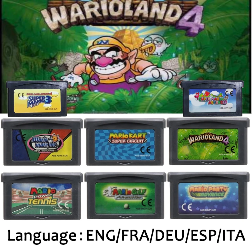 Gaming Console Mario - Cartouche de jeu GBA Version européenne,