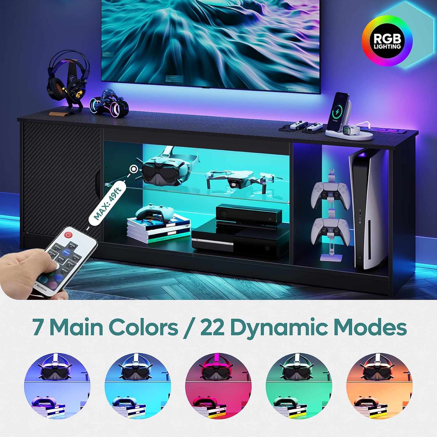 Meuble TV avec prises électriq - Gaming Console Room avis et prix